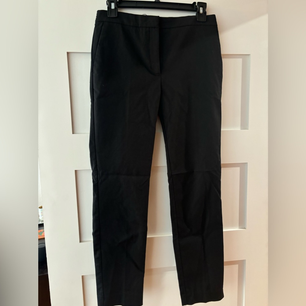 Zara Woman Black Straight Leg Work Dress Pants Elastic Back Waistband Size M